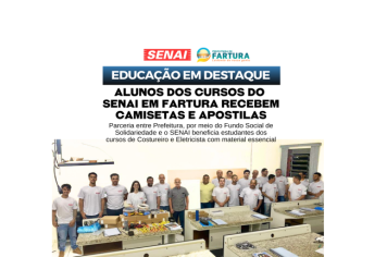 Alunos dos Cursos do Senai em Fartura recebem camisetas e apostilas