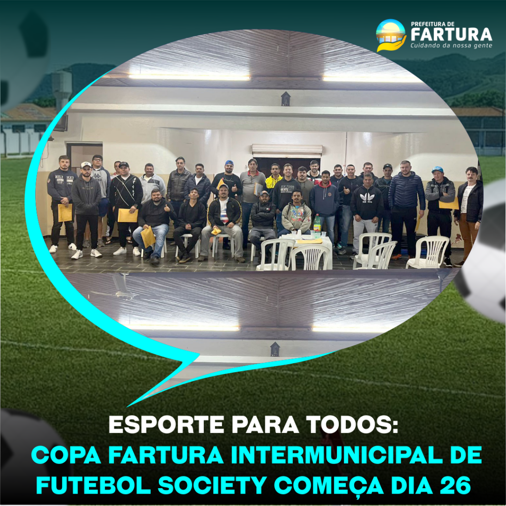 Notícia - Tome nota: Domingo (26) tem início jogos da Copa Intermunicipal  de Futebol Society - Prefeitura Municipal de Fartura